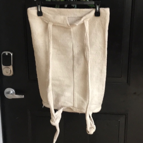 Soft burlap style back pack from Mexico. Fun front - Picture 2 of 2
